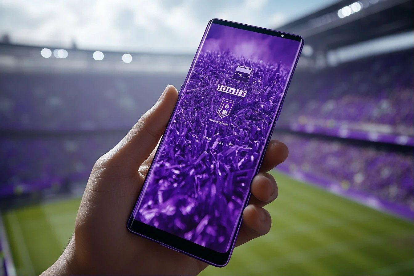 Écran de téléphone avec logo de club sportif