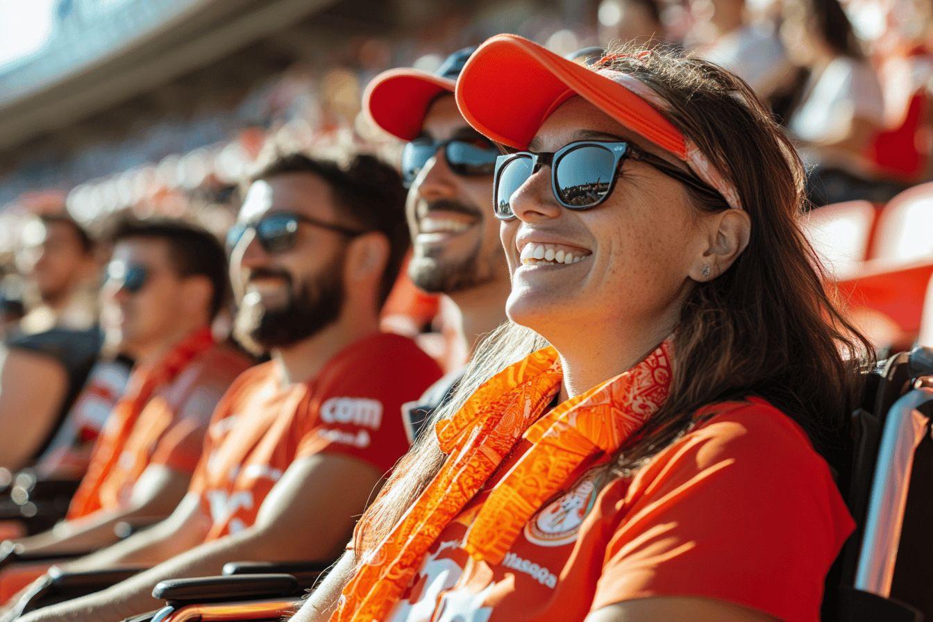 Personnes joyeuses portant des vêtements oranges lors d'un événement