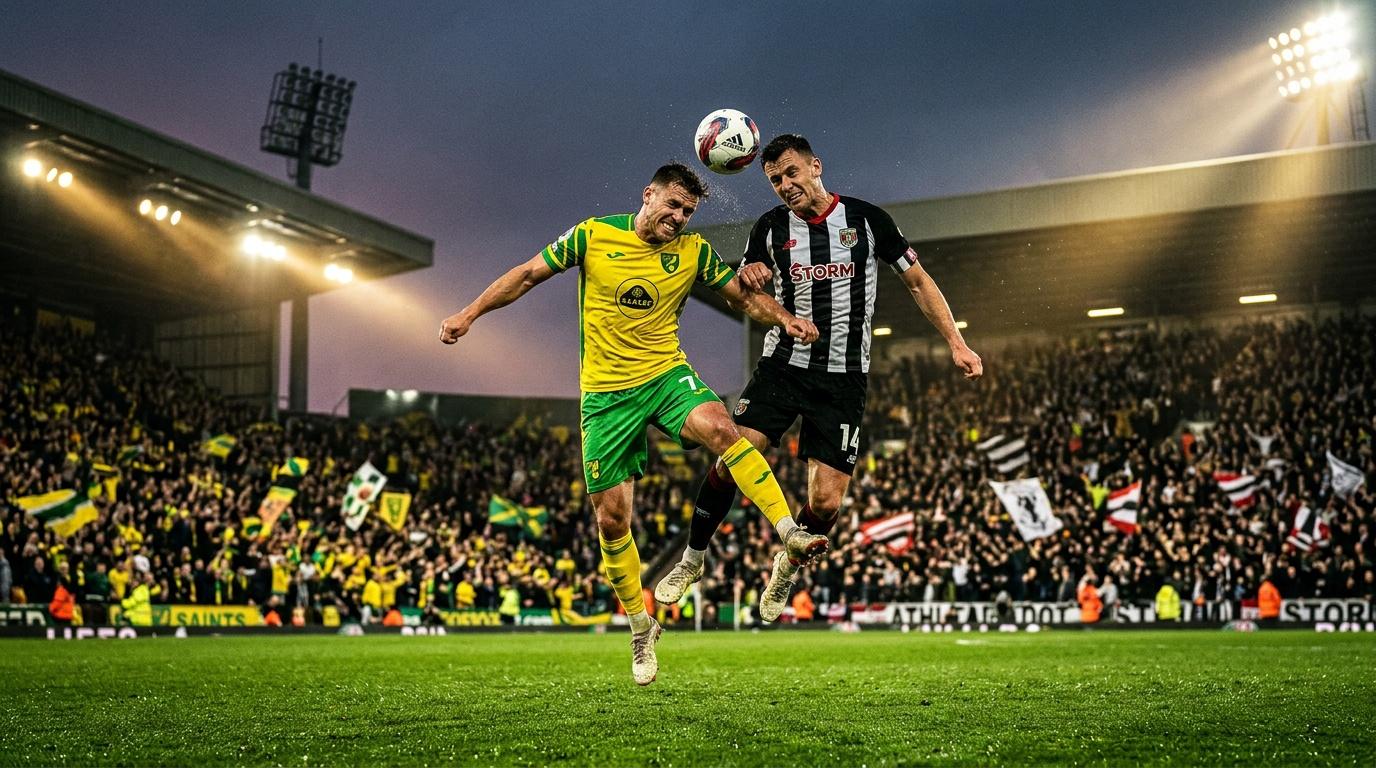 Deux joueurs sautent pour un ballon aérien en match de foot