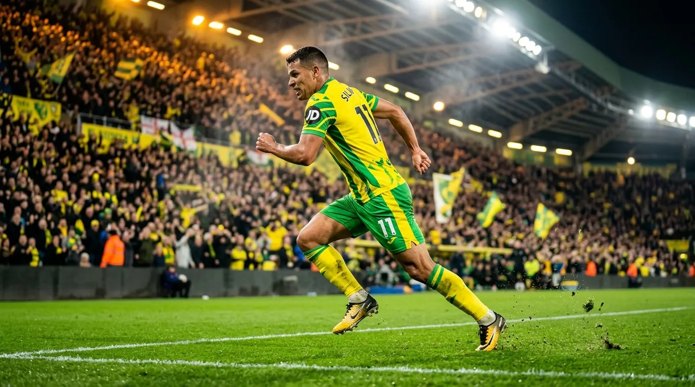 Joueur numéro 11 célèbre devant la foule en jaune