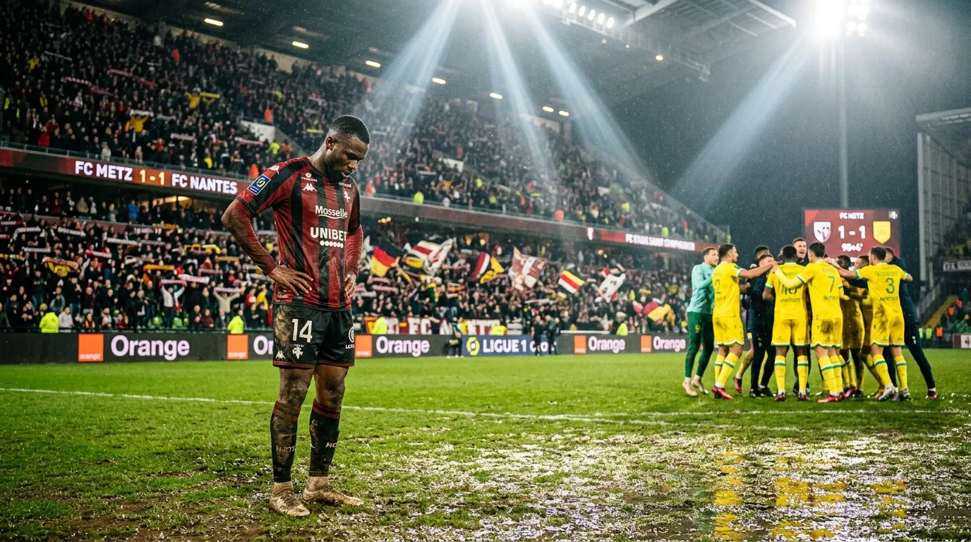 Joueur de Metz déçu après match nul contre Nantes
