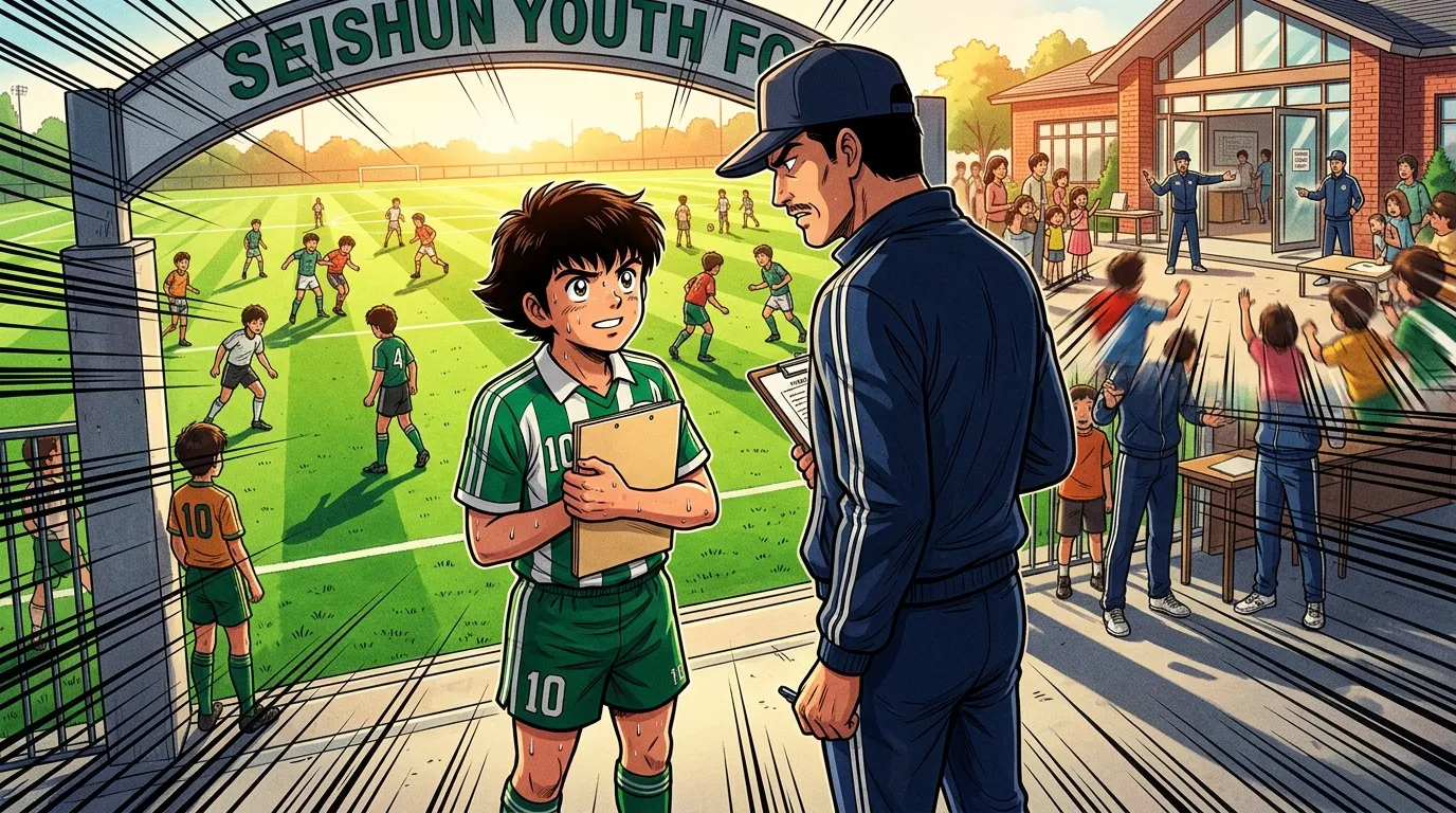 Coach discute avec jeune joueur foot num&eacute;ro 10