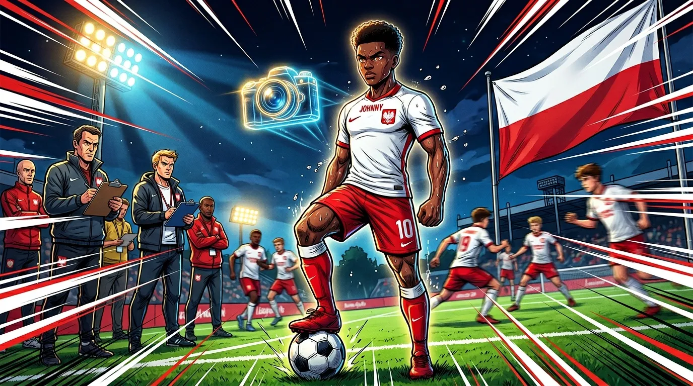 Joueur de football polonais num&eacute;ro 10 en action sur le terrain