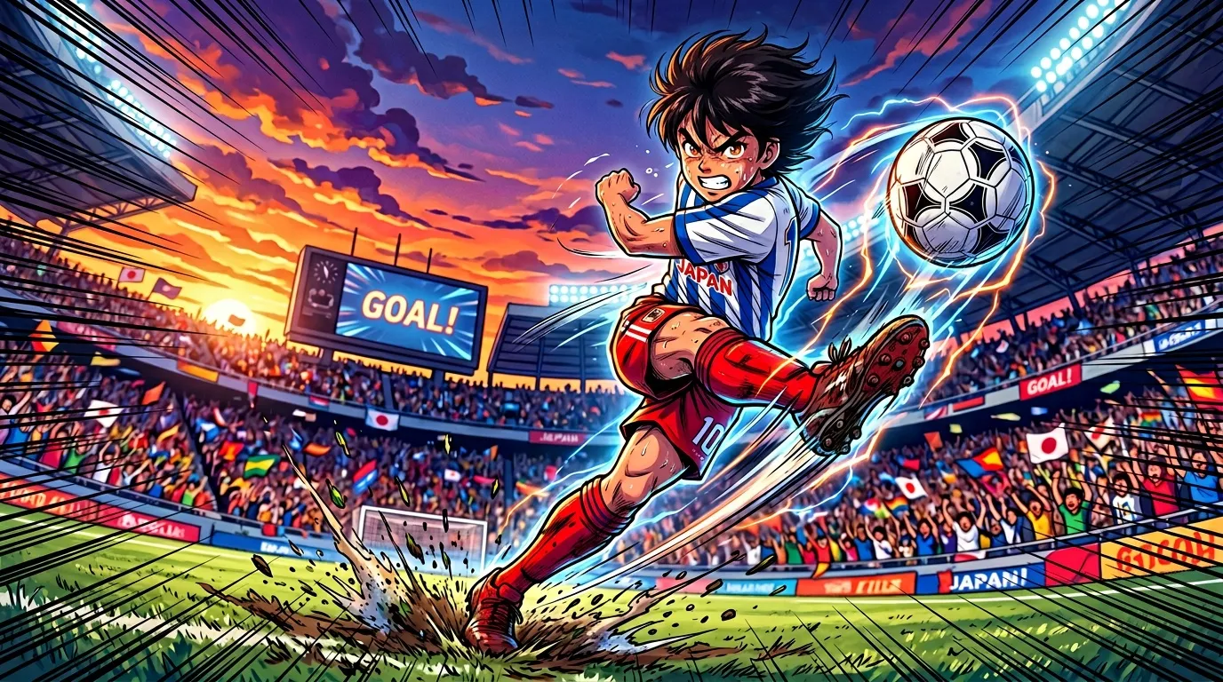 Joueur anime marque but électrisant stadium bondé