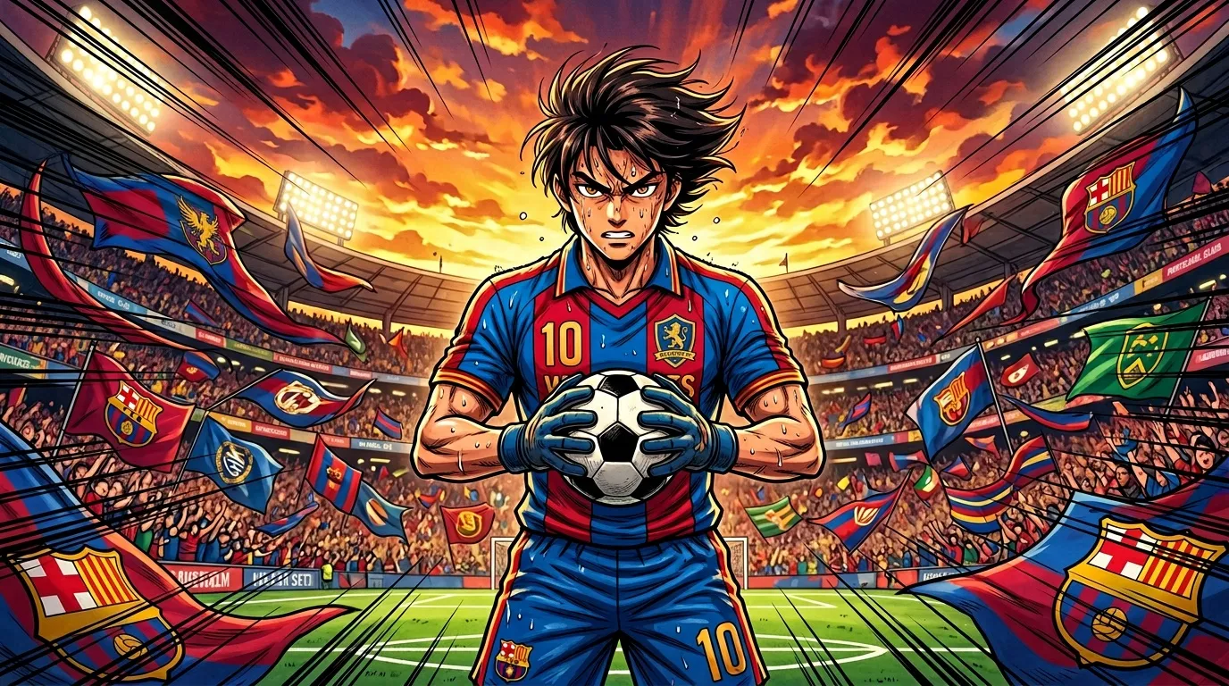 Joueur numéro 10 Barcelone tenant un ballon de foot