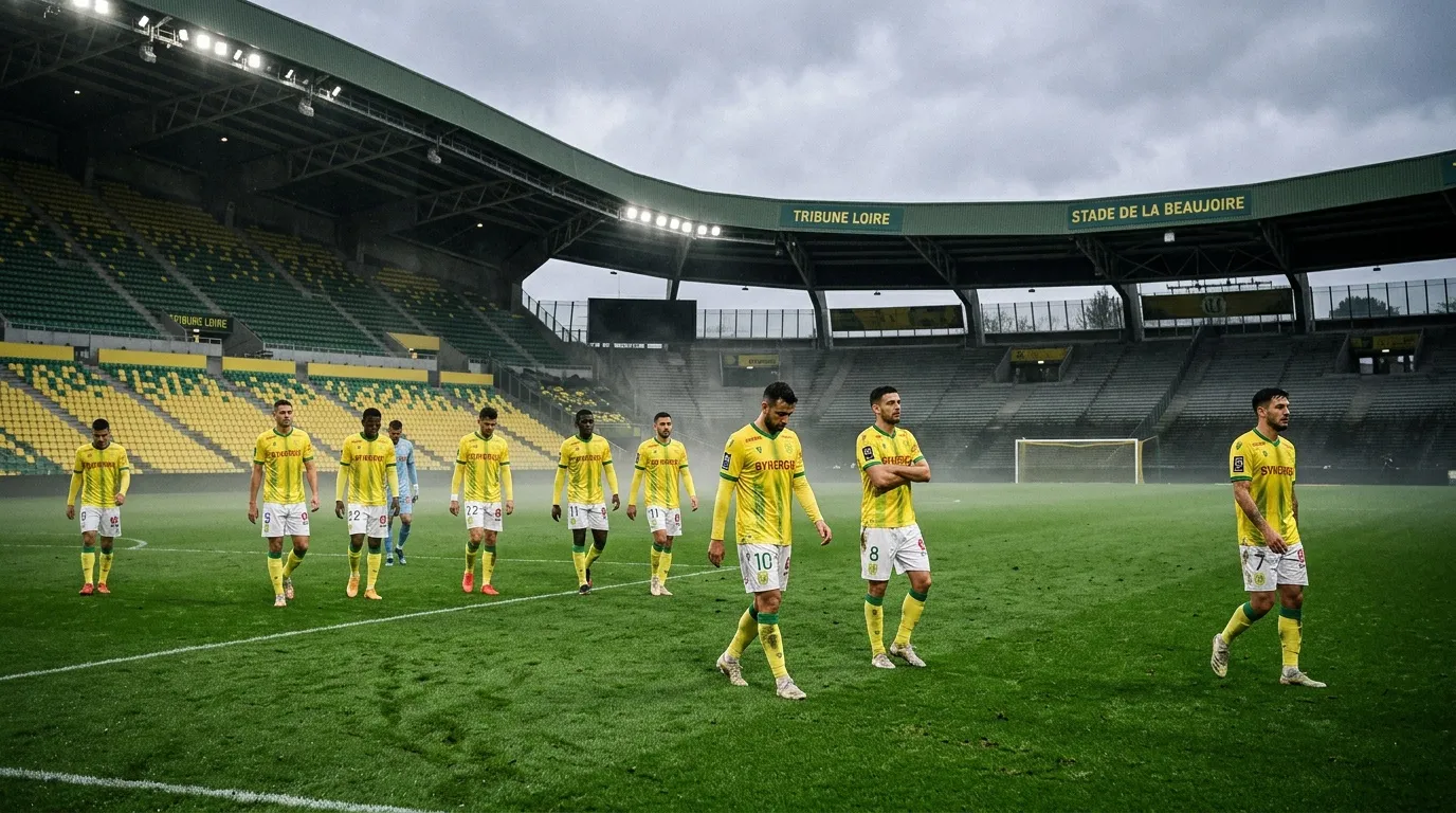 Joueurs en jaune et blanc sur terrain de football