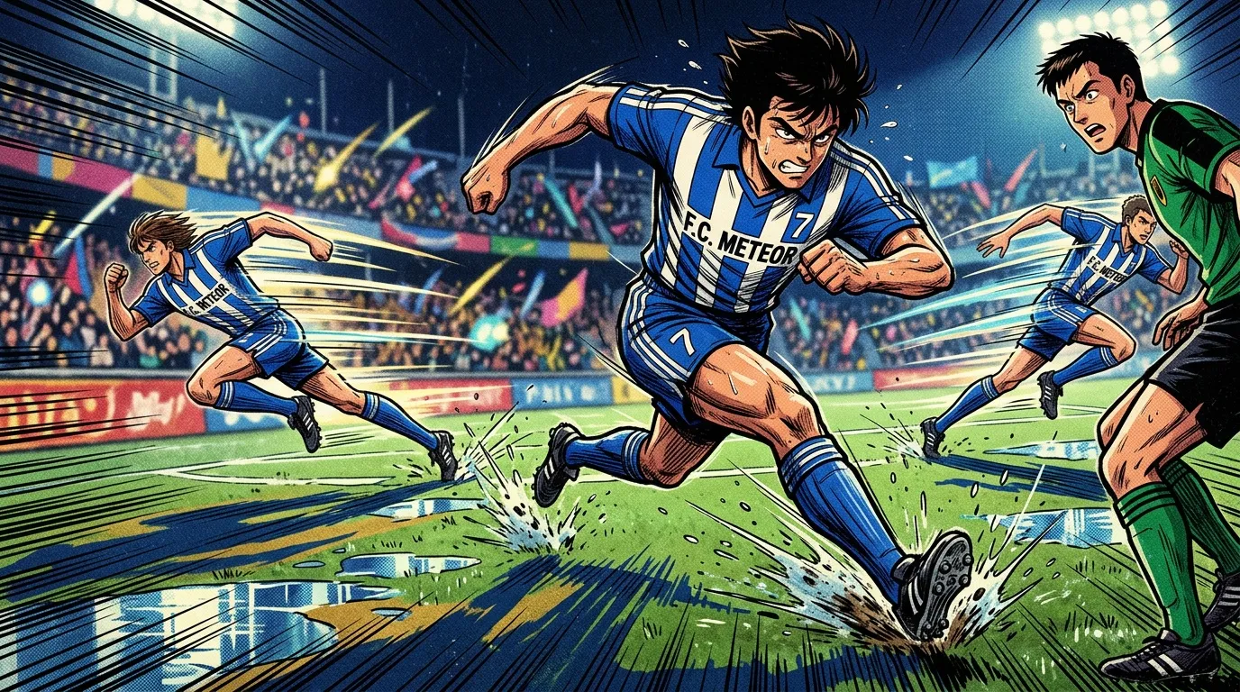 Joueurs de football en bleu et blanc disputant un match intense