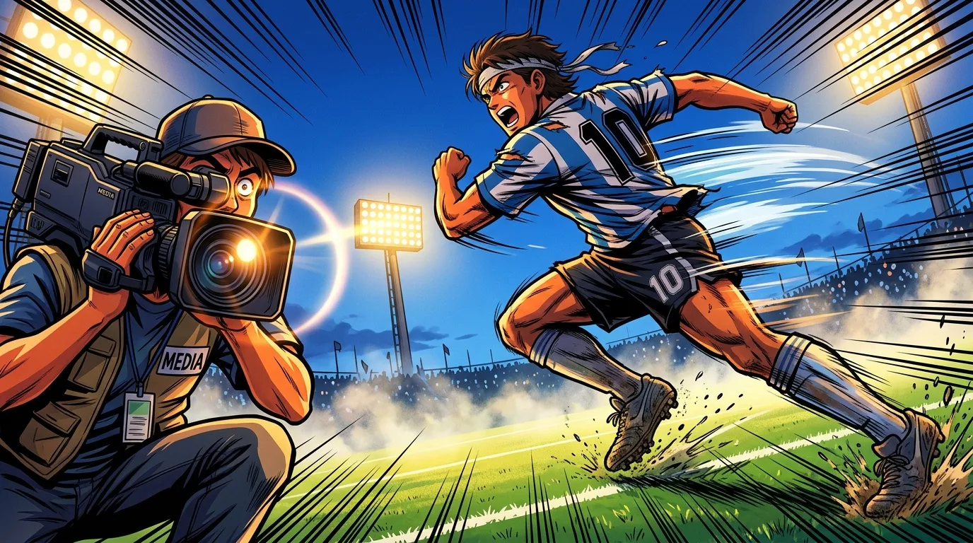 Photographe capturant un footballeur en plein match sportif
