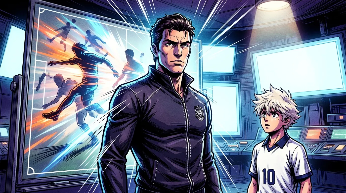 Homme adulte et adolescent dans un centre sportif high-tech