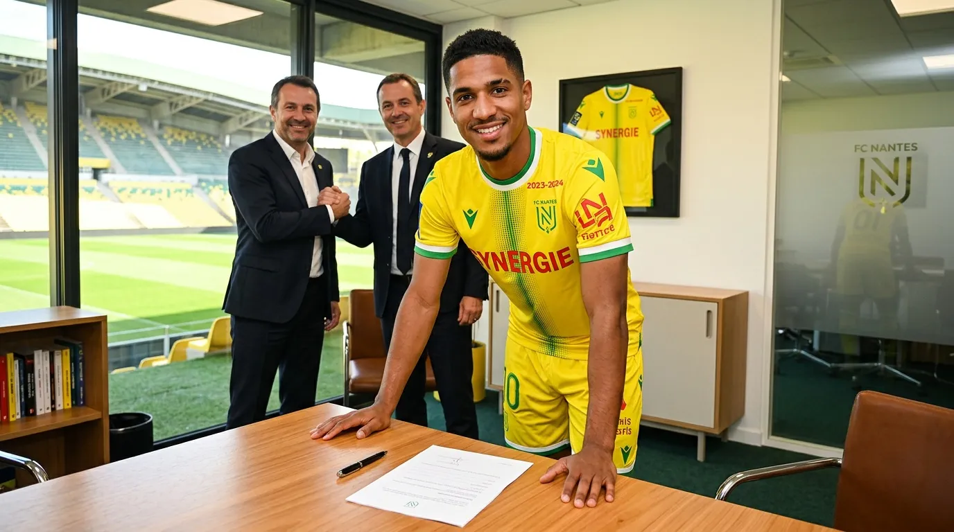 Joueur signe contrat avec officiels FC Nantes