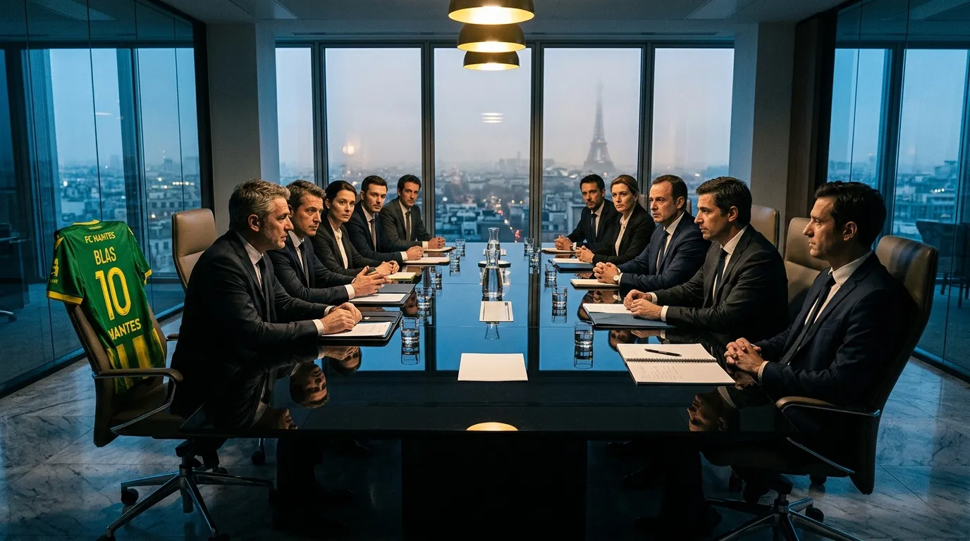 Hommes d'affaires en réunion face à la Tour Eiffel